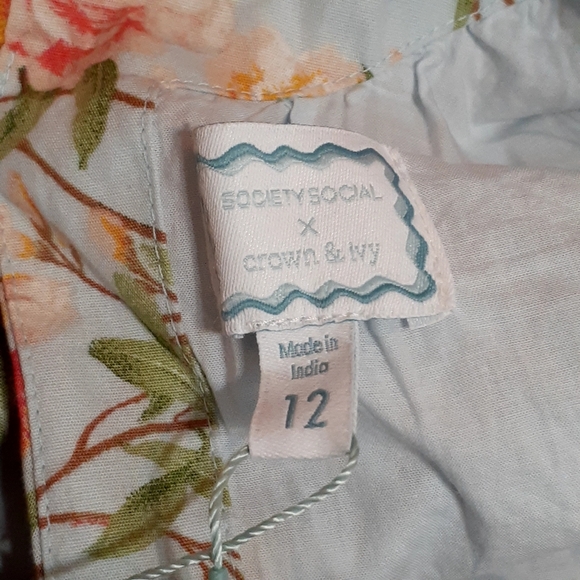 SOCIETY SOCIAL Croft & Barrow THE CHARLOTTE DRESS Maxi Floral Pockets Women's 12 - Picture 11 of 16